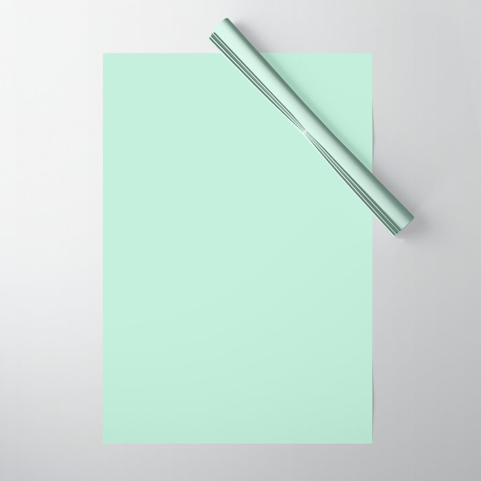 Mint Green Pastel Solid Color Block Spring Summer Wrapping Paper by  Beautiful Homes USA